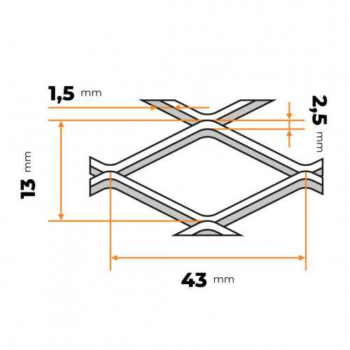 Ťahokov MR 43 x 13 x 2,5 / 1,5 mm