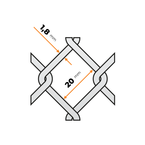 Pletivo ZN 100 cm / 20 x 20 mm / 1,8 mm