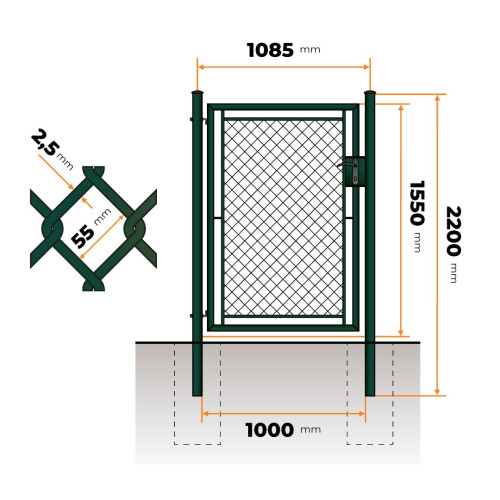 Brána IDEAL 100 x 155 cm ZN+PVC 1K