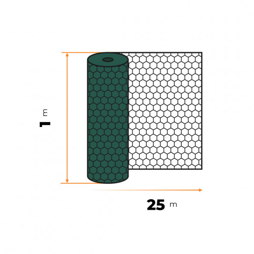 Pletivo 6-hranné PVC 100 cm / 20 mm