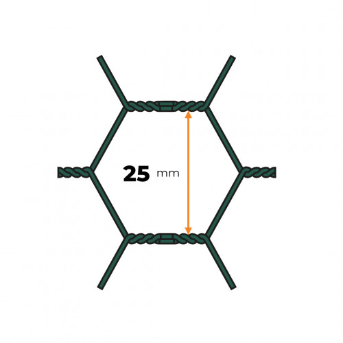 Pletivo 6-hranné PVC 100 cm / 25 mm