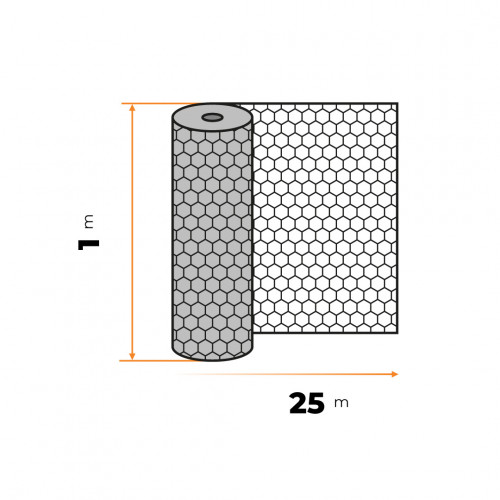 Pletivo 6-hranné 100 cm / 20 mm ZN