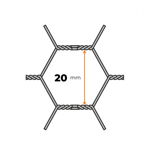 Pletivo 6-hranné 100 cm / 20 mm ZN