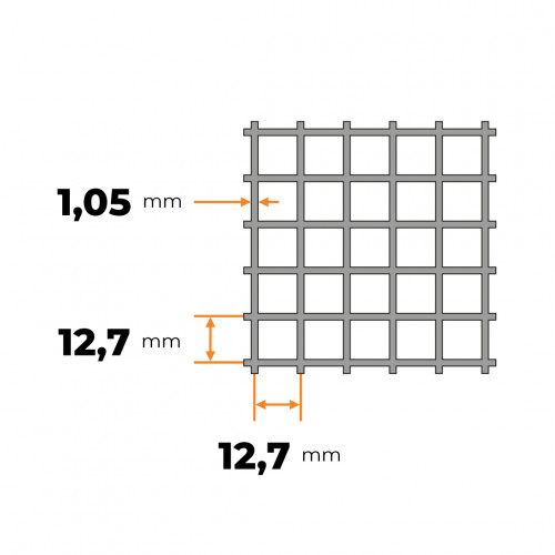 Pletivo zvárané 12,7 x 12,7 / 1,05 mm ZN ESAFORT