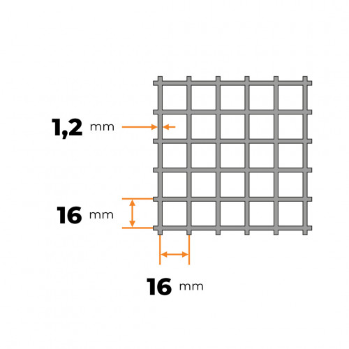 Pletivo zvárané 16 x 16 / 1,2 mm ZN ESAFORT