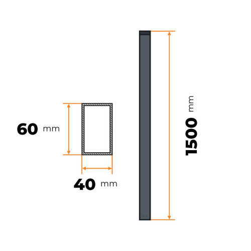 Stĺpik 60 x 40 mm / 150 cm antracit