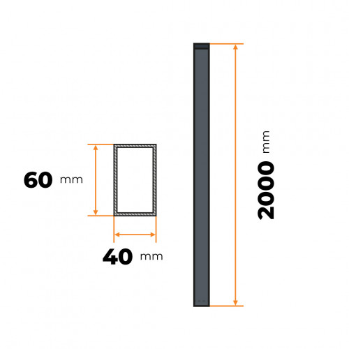 Stĺpik 60 x 40 mm / 200 cm antracit