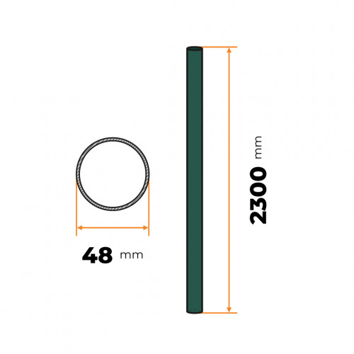 Stĺpik 48 mm / 230 cm ZN + PVC