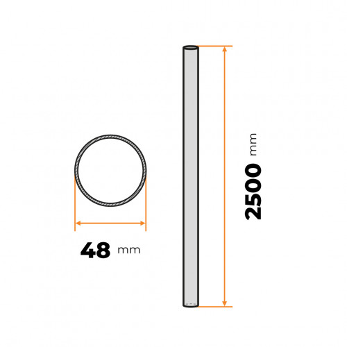 Stĺpik 48 mm / 250 cm ZN