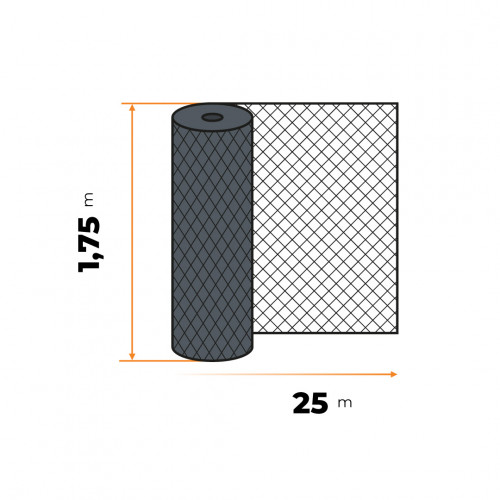 Pletivo 4-hranné PVC 175 cm hrúbka 2,5 mm antracit