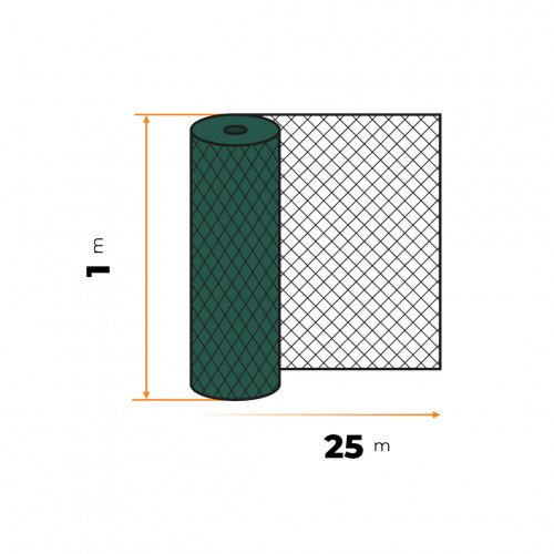 Pletivo 4-hranné PVC 100 cm hrúbka 2,4 mm 
