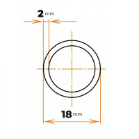 Rúra zváraná 18 / 2 mm