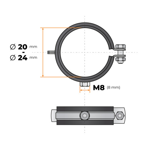 Objímka rúrová FGRS Plus 20 - 24 mm (1/2")