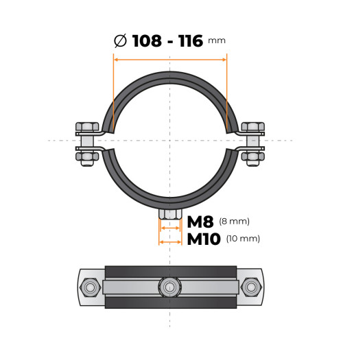 Objímka rúrová FRS 108 - 116 mm (4")