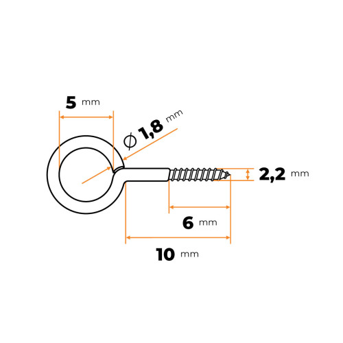 Skrutka s okom 10 x 5 mm ZN