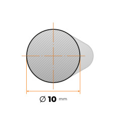 Tyč kruhová h9 presná 10 mm