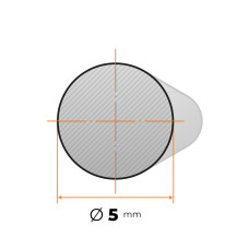Tyč kruhová h9 presná 5 mm