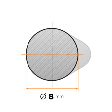Tyč kruhová h9 presná 8 mm