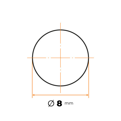 Tyč kruhová h9 presná 8 mm