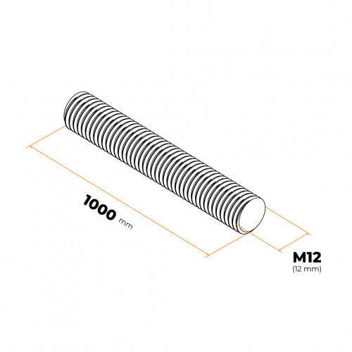 Závitová tyč M12 / 1000 mm, 4.8, ZN, DIN 975