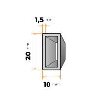 Uzavretý profil 20 x 10 / 1,5 mm