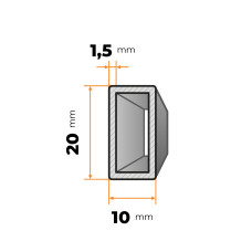 Uzavretý profil 20 x 10 / 1,5 mm