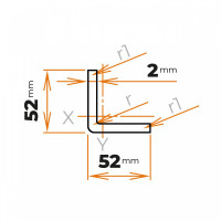 Tenkostenný profil L 52 x 52 / 2 mm - dierované