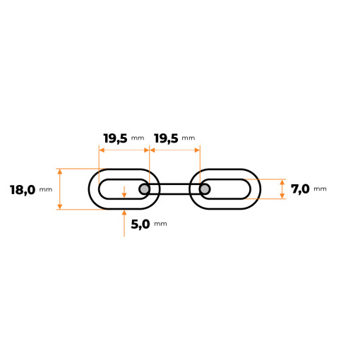 Reťaz 5 mm ZN Twist
