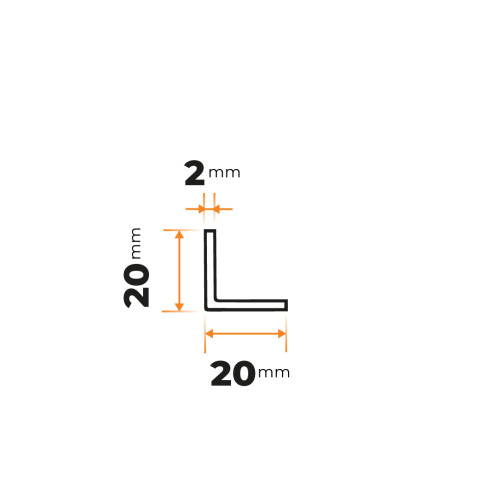 Tenkostenný profil L 20 x 20 / 2 mm