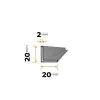 Tenkostenný profil L 20 x 20 / 2 mm