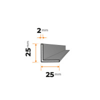 Tenkostenný profil L 25 x 25 / 2 mm
