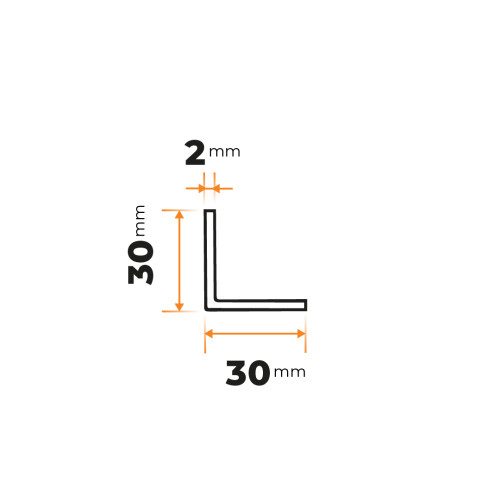 Tenkostenný profil L 30 x 30 / 2 mm
