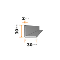 Tenkostenný profil L 30 x 30 / 2 mm