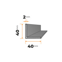 Tenkostenný profil L 40 x 40 / 2 mm