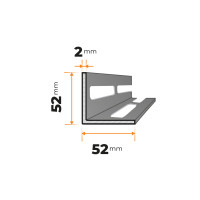 Tenkostenný profil L 52 x 52 / 2 mm - dierované