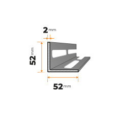 Tenkostenný profil L 52 x 52 / 2 mm - dierované