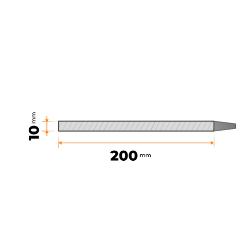 Tyč plochá 200 x 10 mm