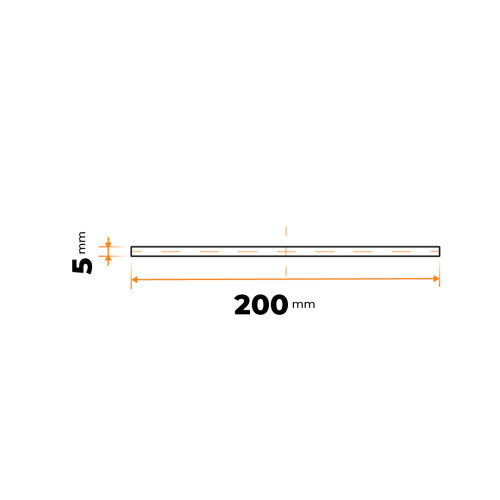 Tyč plochá 200 x 5 mm