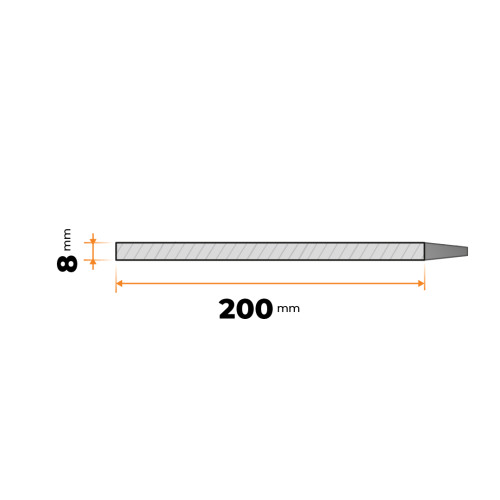 Tyč plochá 200 x 8 mm