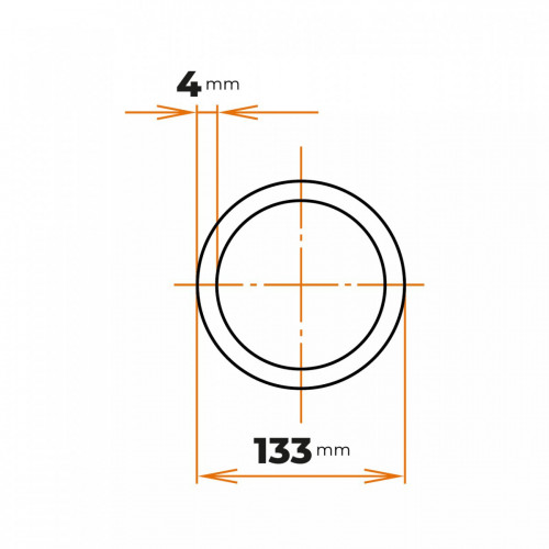 Rúra bezšvová 133 / 4 mm