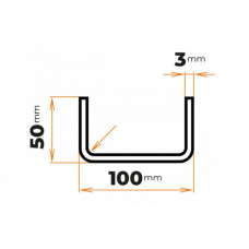 Tenkostenný profil U 100 x 50 / 3 mm