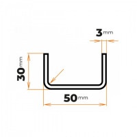 Tenkostenný profil U 50 x 30 / 3 mm