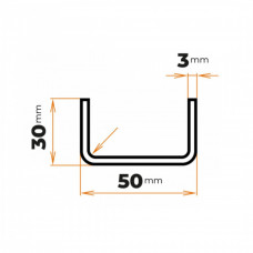 Tenkostenný profil U 50 x 30 / 3 mm