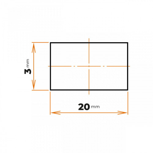 Tyč plochá 20 x 3 mm