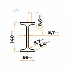 Tyč profilového prierezu I 140 mm