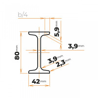 Tyč profilového prierezu I 80 mm