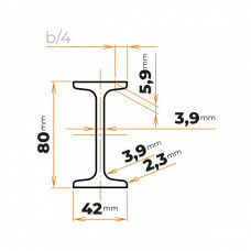 Tyč profilového prierezu I 80 mm