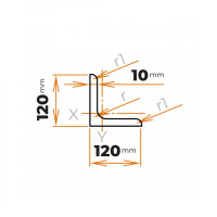 Tyč profilového prierezu L 120 x 120 / 10 mm