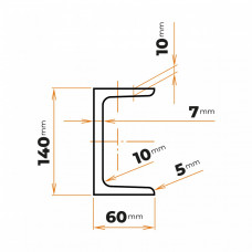 Tyč profilového prierezu U 140 mm