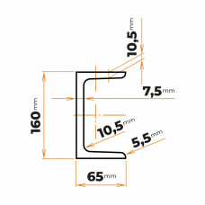 Tyč profilového prierezu U 160 mm